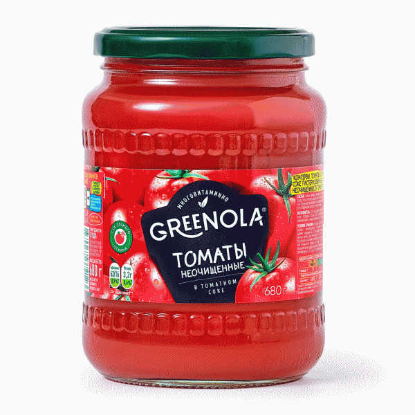 Томаты GREENOLA неочищ. в томат. соке 680г - в магазине «Чижик»