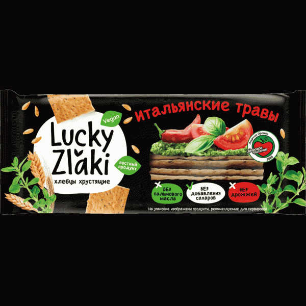 Хлебцы Lucky Zlaki Итальянские Травы 105г - в магазине «Чижик»