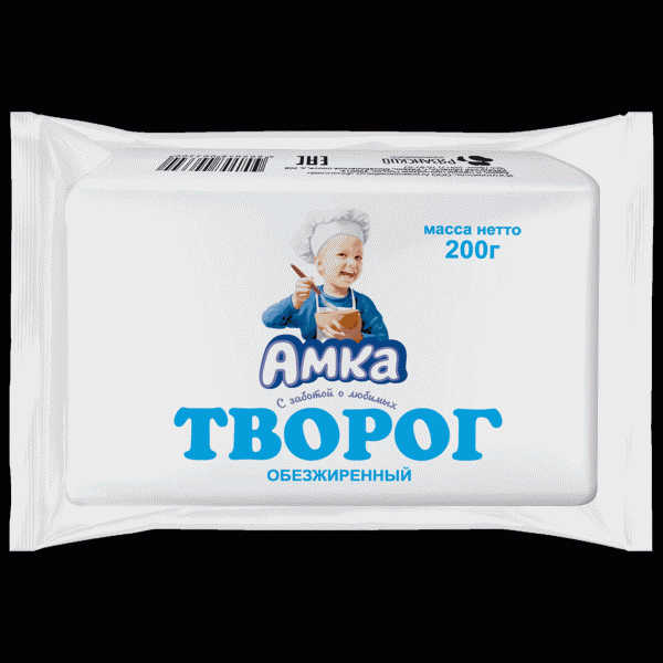 Творог Амка обезжиренный 0,1% 200г - в магазине «Чижик»