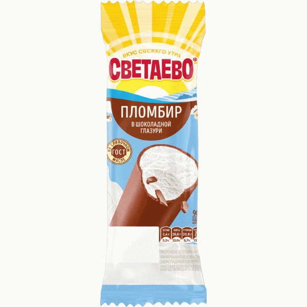Мороженое СВЕТАЕВО пломбир в глазури 15% 90г - в магазине «Чижик»