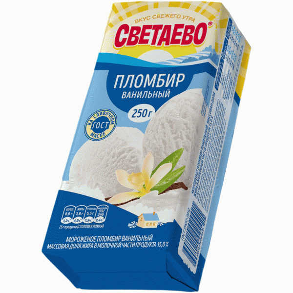 Мороженое СВЕТАЕВО пломбир 250г - в магазине «Чижик»