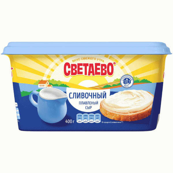 Сыр СВЕТАЕВО Сливочный плавленый 50% 400г - в магазине «Чижик»