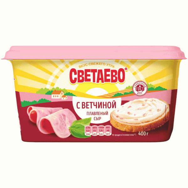 Сыр СВЕТАЕВО с ветчиной плавленый 400г - в магазине «Чижик»