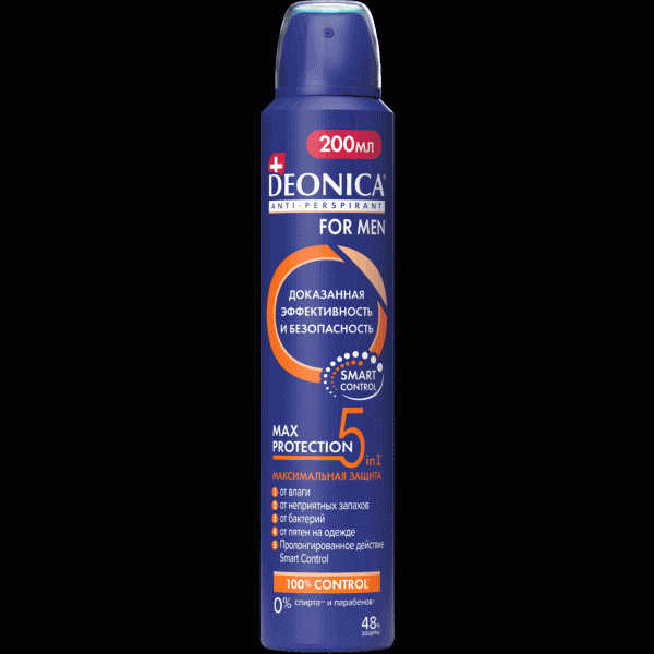 Антиперспирант Deonica For Men 5 Protection спрей 200мл - в магазине «Чижик»