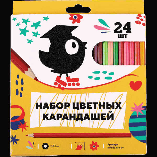 Набор цветных карандашей 24шт - в магазине «Чижик»