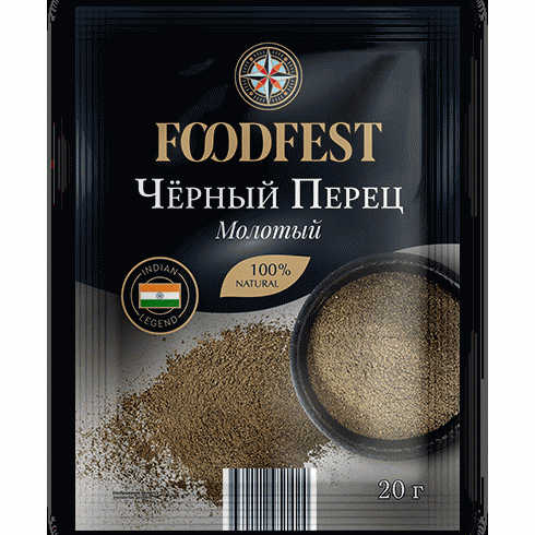 Перец FOODFEST черный молотый 20г - в магазине «Чижик»