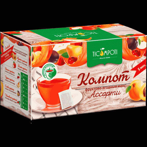 Компот Ticompoti Ассорти 16х10г - в магазине «Чижик»