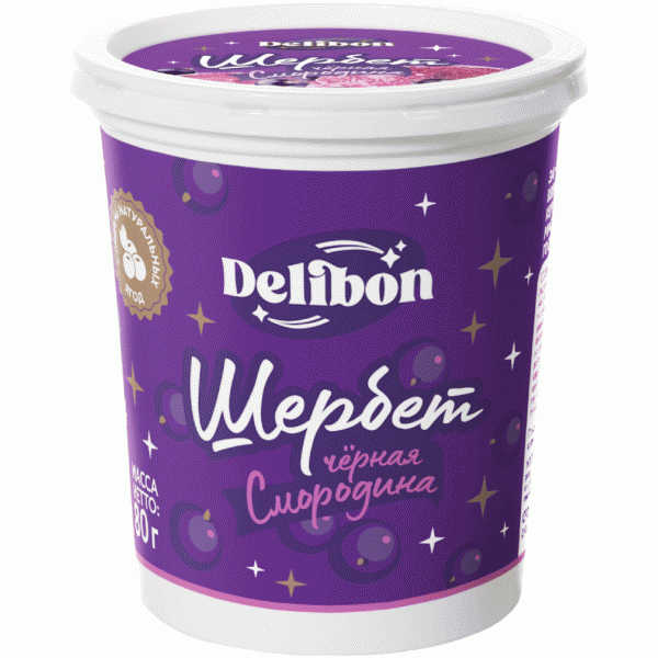 Шербет DELIBON Черная смородина 2% БЗМЖ 80г - в магазине «Чижик»