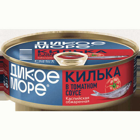 Килька ДИКОЕ МОРЕ каспийская в томатном соусе 240г - в магазине «Чижик»