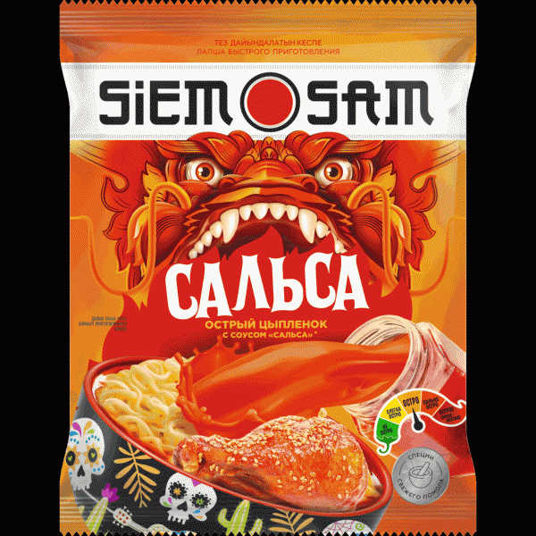 Лапша Siem Sam Острый цыпленок Сальса 90г - в магазине «Чижик»